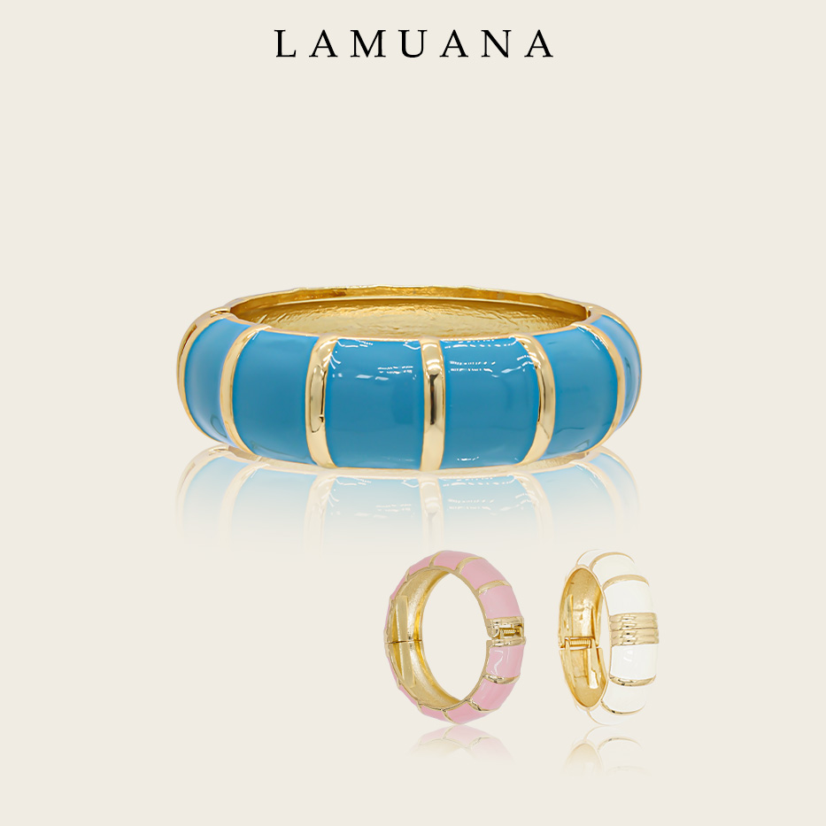 LAMUANA珐琅竹节手镯手链手环小众高级感女新品复古首饰