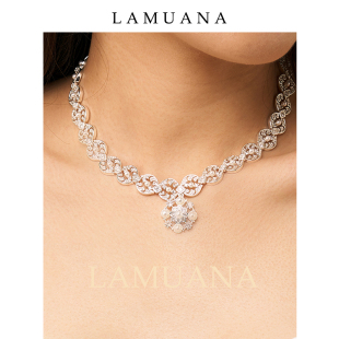 LAMUANA蕾丝项链手链轻奢小众高级感520送礼锁骨装 饰颈链48075