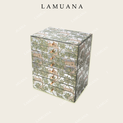 LAMUANA小灵豹8层法式高级首饰盒大容量轻奢饰品盒收纳盒珠宝盒