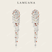 LAMUANA星橙流苏耳钉耳环小众设计感度假风耳饰长款 生日礼物83823