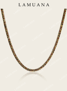 LAMUANA豹纹蛇骨链小众设计感ins风简约锁骨链项链叠戴金色94393