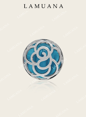 LAMUANA蓝色妖姬猫眼蓝玫瑰复古小众设计感玫瑰花戒指礼物女14282