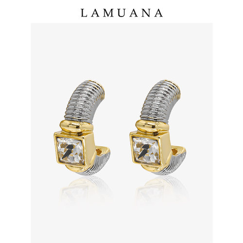 LAMUANA【罗马系列】耳环复古耳钉圆圈耳饰小众高级设计感女65829