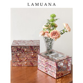 LAMUANA粉色雨林法式 首饰盒轻奢饰品盒首饰收纳盒高档精致大容量