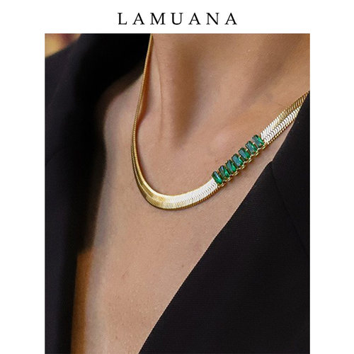 项链18k金LAMUANA18k金蛇骨链