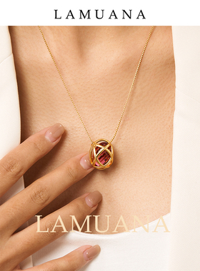 LAMUANA捕梦小彩蛋可换钻项链换色小众设计款颈链高级锁骨链45494