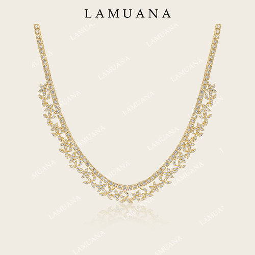 LAMUANA 繁花梦语项链小众设计奢华感复古choker满钻颈链73497