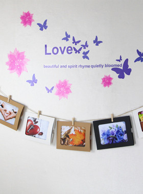 创意组合35678寸DIY纸质相框 纸相框悬挂相片墙挂墙夹子麻绳包邮