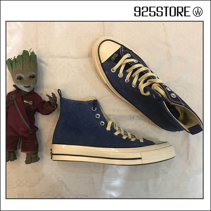 madness converse 1970s联名匡威蓝色麂皮高帮帆布鞋 余文乐同款