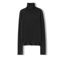 Fine-spun 100 fine wool pile collar knitted base layer, loose, casual, simple and versatile for women, long-sleeved thin sweater trend thumbnail 7