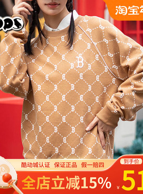 MLB男女情侣24款时尚舒适圆领钻石老花套头卫衣3AMTM0144/MTM01