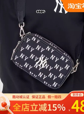 MLB斜挎包男女24款NY老花满标时尚拎包情侣单肩包3ACRS014N/CRS01