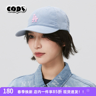 韩版 运动帽休闲鸭舌帽棒球帽3ACPVV14N 遮阳帽新款 MLB天蓝色情侣款