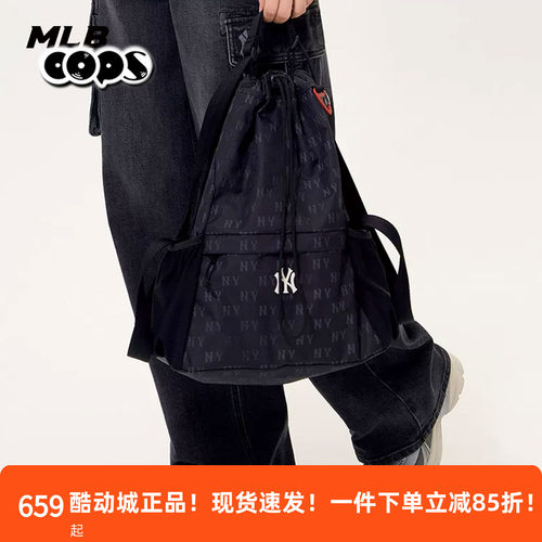 MLB双肩包男女包NY老花满印书包百搭抽绳大容量运动背包3ABKM045N