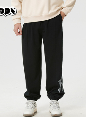 MLB男女NY复古老花大标束脚26春新款卫裤时尚运动裤长裤3APTM0161