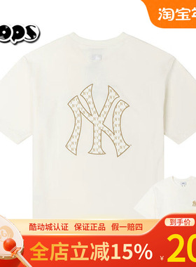 MLB短袖男女情侣25新款NY老花大标半袖宽松休闲运动T恤3ATSM0653
