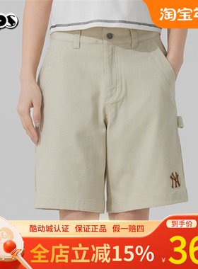 MLB情侣短裤25新款NY小标刺绣梭织男女工装裤休闲运动裤3ASMV0353
