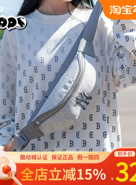 MLB腰包24新款男女情侣NY满印老花拉链斜挎包胸包3AHSM014N/HSM01