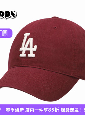 MLB棒球帽男女运动帽新年款红色休闲百搭纯色运动鸭舌帽3ACP6601N