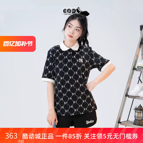 MLB24女款NY复古老花满标polo衫