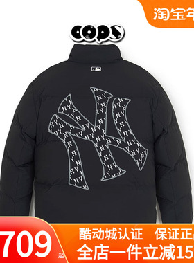 MLB羽绒服男女情侣NY背标大标鹅绒保暖加厚棉羽外套3ADJM1646