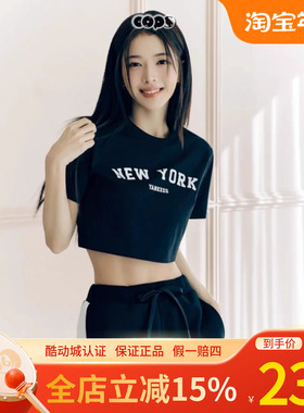 MLB女24新款学院风字母印花短袖运动T恤时尚半袖3FTSV1043/TSV10