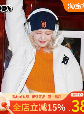 MLB男女情侣NY羊羔绒外套保暖防风休闲棉服运动夹克3AFDB0326