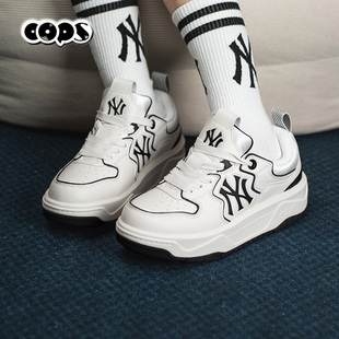 MLB纽约洋基队小白鞋男女26新款厚底增高休闲板鞋情侣鞋3ASXM096N