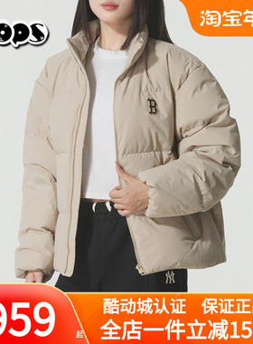 MLB男女短款羽绒服25冬季新款情侣时尚防泼水立领面包服3ADJB2056