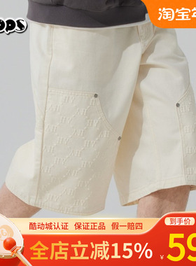 MLB短裤男25新款NY老花复古水洗时尚百搭休闲牛仔五分裤3LDPM0253