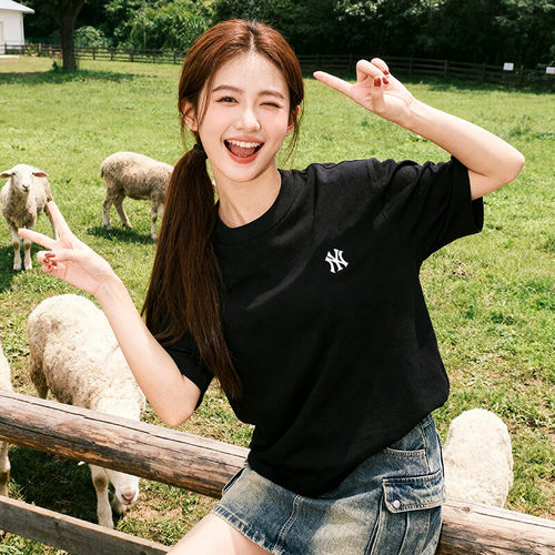 MLB短袖夏新款男装女装简约上衣休闲半袖运动服圆领T恤3ATSB0263