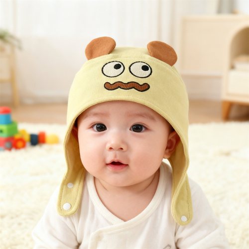 婴儿帽子春秋纯棉护耳帽