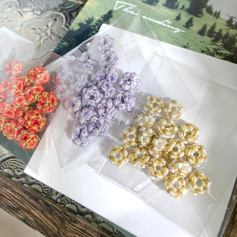 桃花线圈手工编织手绳项链配件