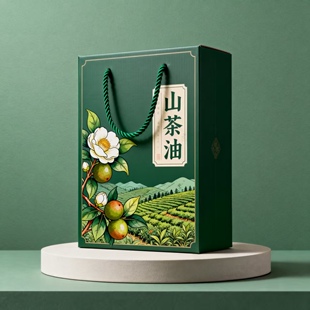 山茶油翻盖礼盒现货橄榄油核桃油两瓶装包装盒食用植物油定制