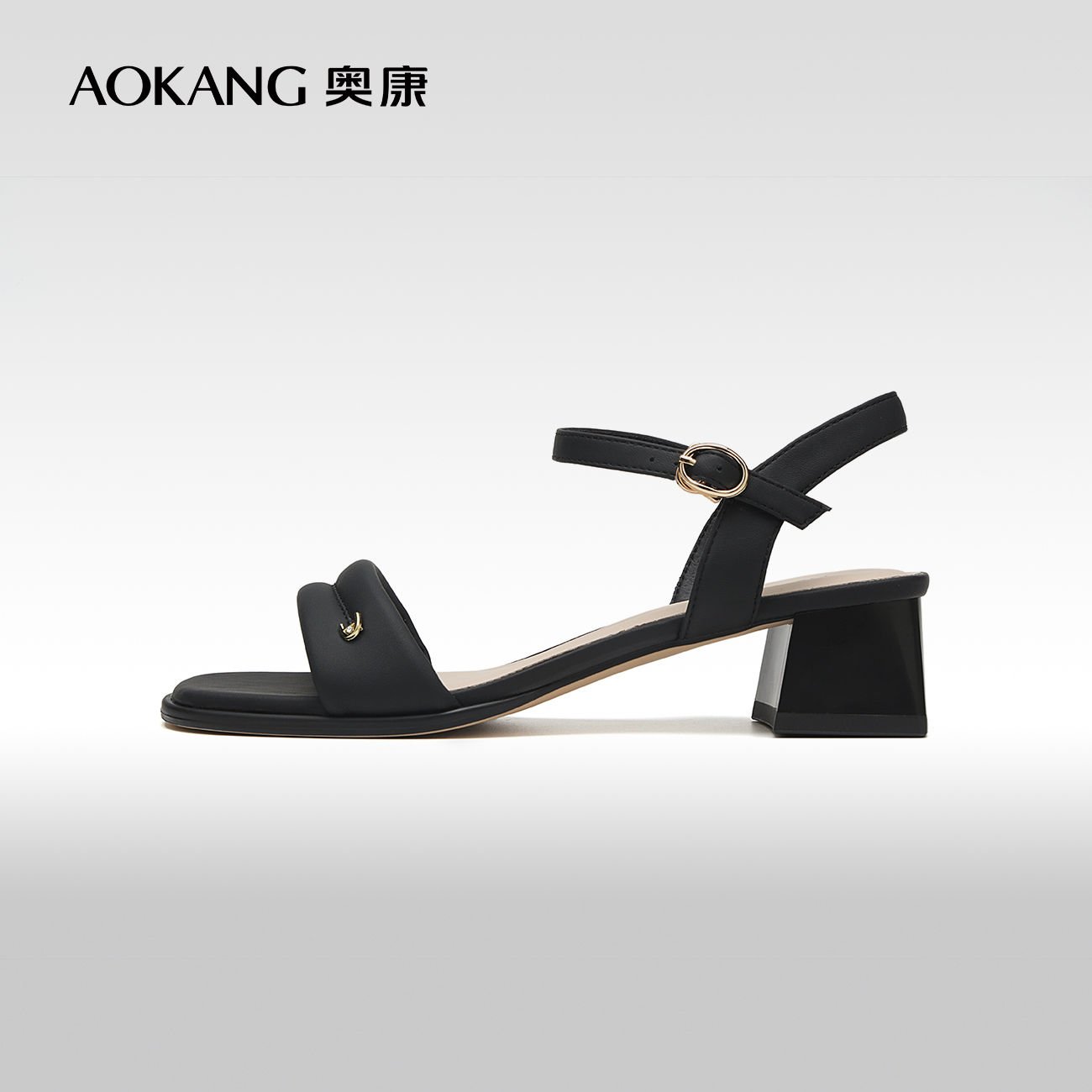奥康气质一字带舒适时装凉鞋
