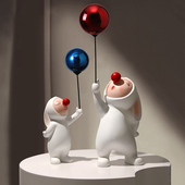 轻奢高档网红气球兔子电视柜两边桌面装 饰品摆件客厅落地家居玄关