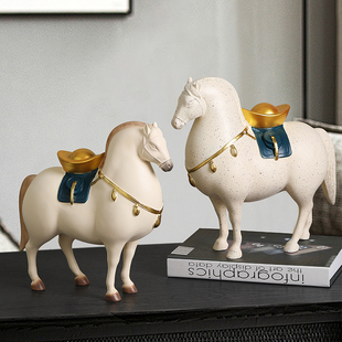 中国风新中式 饰乔迁开业礼物 马上有钱摆件客厅电视柜办公室酒柜装