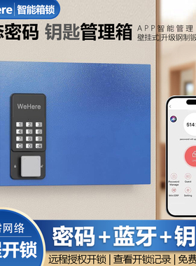 WeHere钥匙箱智能动态密码远程开锁民宿汽车中介壁挂钥匙收纳管理