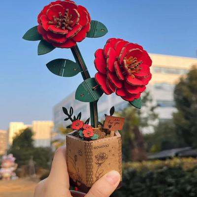 永不凋零的木质积木花~