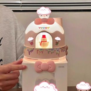 HelloK雪屋可爱空气加湿器实用型摆件可爱新年情人节男友生日礼物