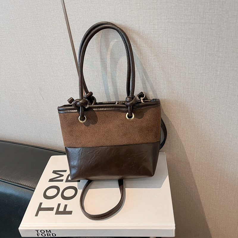 复古拼接女2026秋冬新款菜篮子时尚轻便新品手提单肩斜挎水桶包,箱包皮具/热销女包/男包,通用款女包,淘宝优惠券,粉丝福利购,淘宝优惠卷