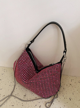 包包女包新款小众设计超a水钻亮钻ins时尚单肩腋下包手提斜挎包