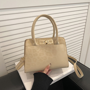 质感大容量休闲手提单肩斜挎小方包 时尚 复古磨砂豹纹女式 2026新款