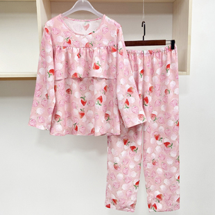 裁缝店选色定做女佰汇福棉绸睡衣套装成人防凸点人造棉家居服夏