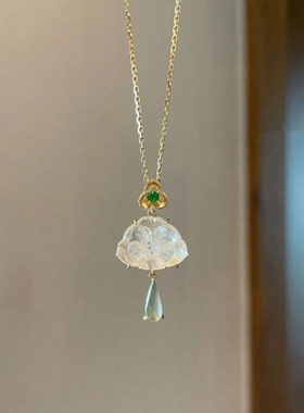 小红书同款新中式冰透小莲蓬项链高颜值中国风百搭寓意好运和期待