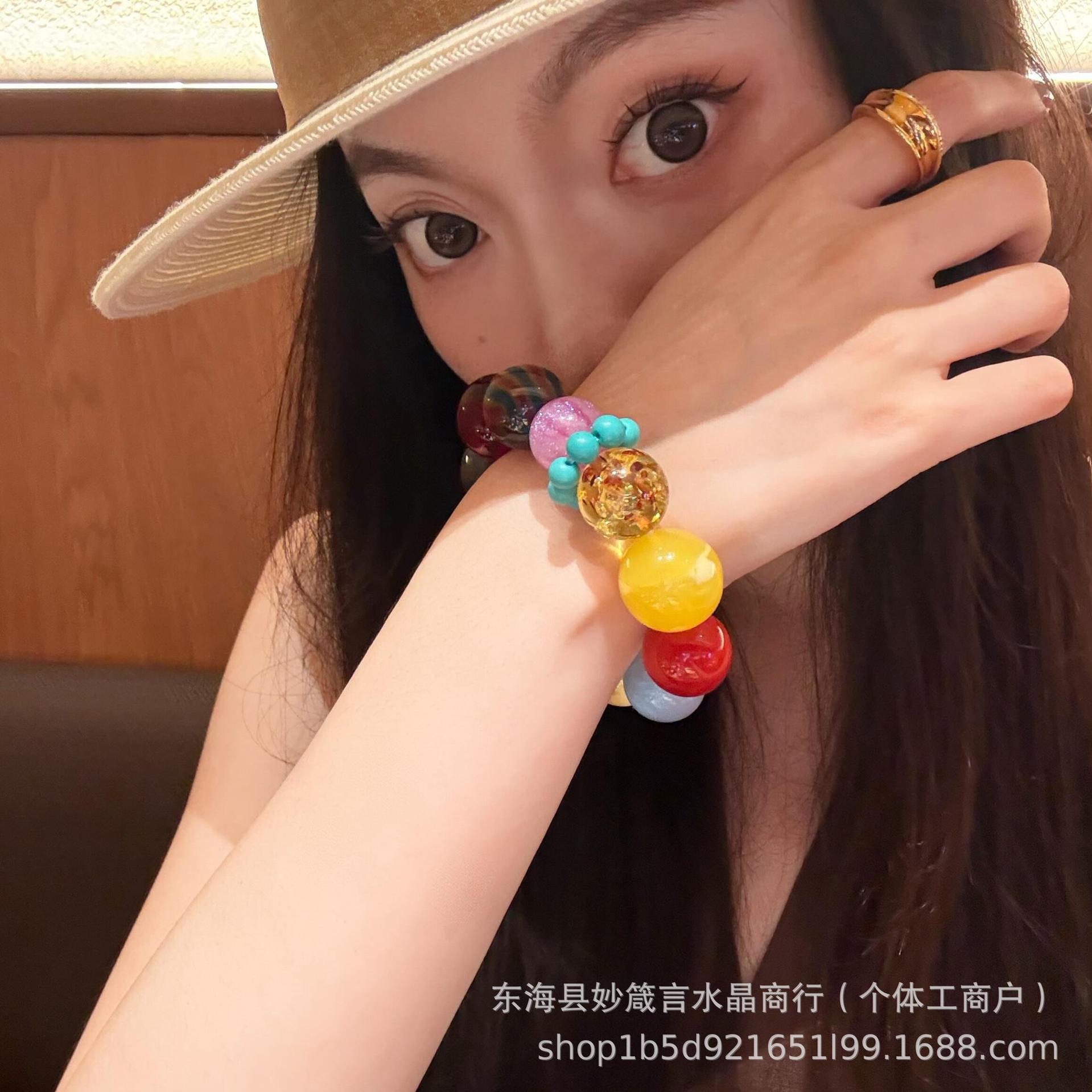 朱珠同款蓝糖果多宝水晶手串女新款礼物手链女生多巴胺显白手链