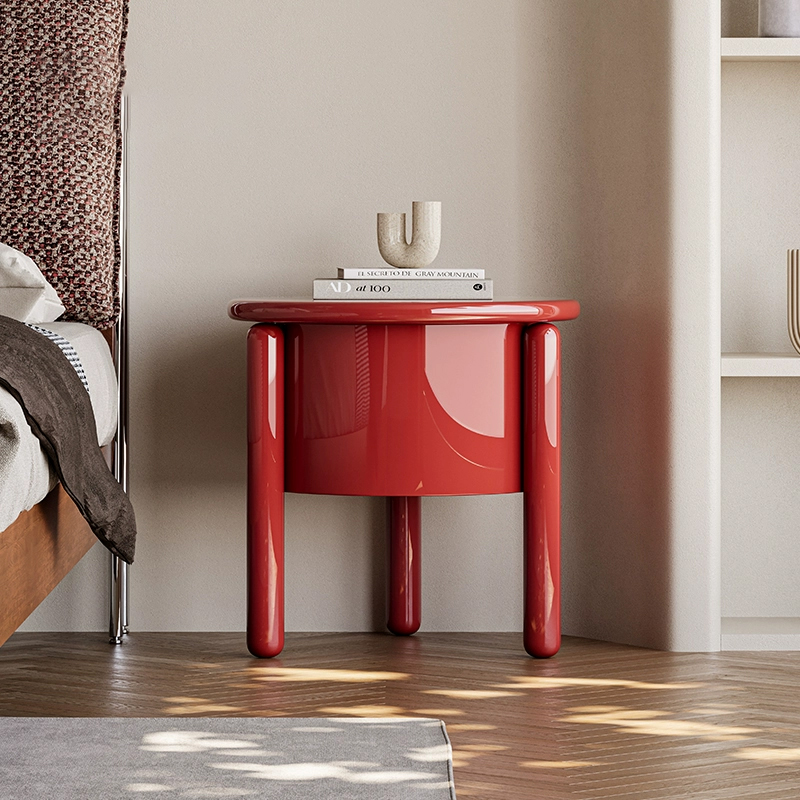 现代简约圆形床头柜旋转沙发边柜