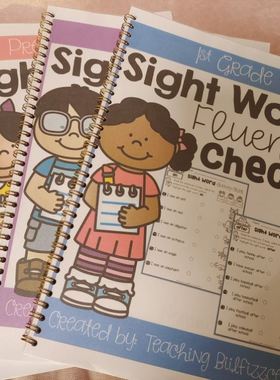 sight word fluency check英语启蒙阅读高频词趣味连线练习作业纸
