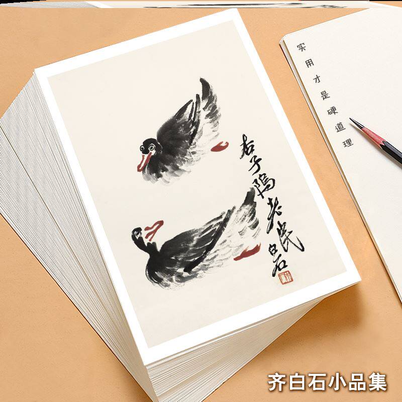 美术临摹卡齐白石国画小品水墨绘画入门艺术培训基础教学全套80幅