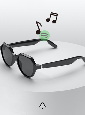 Aether 黑科技音频眼镜架圆框panto黑色板材墨镜架立体切割粗框